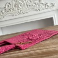 「#4836」chloe spring and summer new style SUMMER BANANA dopamine color rose red pure handmade straw woven ba