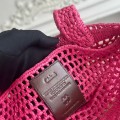 「#4836」chloe spring and summer new style SUMMER BANANA dopamine color rose red pure handmade straw woven ba