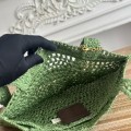 「#4837」chloe spring and summer new style SUMMER BANANA dopamine color green pure handmade straw woven bag S