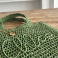 「#4837」chloe spring and summer new style SUMMER BANANA dopamine color green pure handmade straw woven bag S