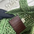 「#4837」chloe spring and summer new style SUMMER BANANA dopamine color green pure handmade straw woven bag S