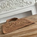 「#4838」chloe spring and summer new SUMMER BANANA dopamine color brown pure handmade straw woven bag Size: 3