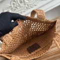 「#4838」chloe spring and summer new SUMMER BANANA dopamine color brown pure handmade straw woven bag Size: 3