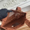 「#4839」chloe spring and summer new style SUMMER BANANA dopamine color caramel color pure handmade straw wov