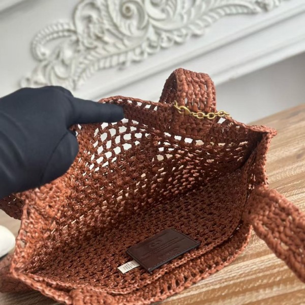 chloe spring and summer new style SUMMER BANANA dopamine color caramel color pure handmade straw wov