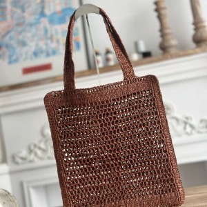 「#4839」chloe spring and summer new style SUMMER BANANA dopamine color caramel color pure handmade straw wov