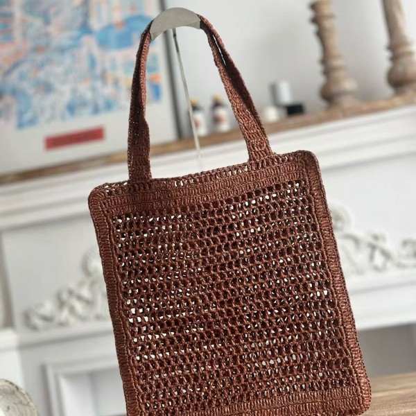 chloe spring and summer new style SUMMER BANANA dopamine color caramel color pure handmade straw wov