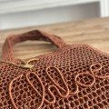 「#4839」chloe spring and summer new style SUMMER BANANA dopamine color caramel color pure handmade straw wov