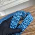「#4840」chloe spring and summer new SUMMER BANANA dopamine color blue pure handmade straw woven bag Size: 33