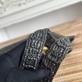 「#4841」chloe spring and summer new SUMMER BANANA dopamine color black pure handmade straw woven bag Size: 3