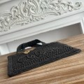 「#4841」chloe spring and summer new SUMMER BANANA dopamine color black pure handmade straw woven bag Size: 3