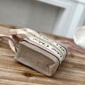 「#4842」Chloe Woody linen pure cotton canvas and glossy small dough, pink casual bag mini: 20*14*6cm