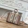 「#4842」Chloe Woody linen pure cotton canvas and glossy small dough, pink casual bag mini: 20*14*6cm