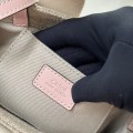 「#4842」Chloe Woody linen pure cotton canvas and glossy small dough, pink casual bag mini: 20*14*6cm