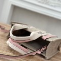 「#4843」Chloe Woody linen pure cotton canvas and glossy crust, pink casual bag Small: 26.5*20*8cm
