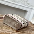 「#4843」Chloe Woody linen pure cotton canvas and glossy crust, pink casual bag Small: 26.5*20*8cm