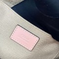 「#4843」Chloe Woody linen pure cotton canvas and glossy crust, pink casual bag Small: 26.5*20*8cm