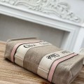 「#4844」Chloe Woody linen pure cotton canvas and glossy small dough, pink casual bag Medium size: 37*26*12cm