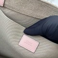 「#4844」Chloe Woody linen pure cotton canvas and glossy small dough, pink casual bag Medium size: 37*26*12cm