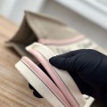 「#4845」Chloe Woody linen pure cotton canvas and glossy small dough, pink casual bag Large size: 45*33*13cm