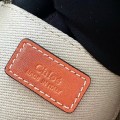 「#4846」Chloe Woody linen pure cotton canvas and glossy small dough, orange casual bag mini: 20*14*6cm