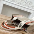 「#4848」Chloe Woody linen pure cotton canvas and glossy small dough, orange casual bag Medium size: 37*26*12