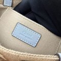 「#4850」Chloe Woody linen pure cotton canvas and glossy small dough, blue casual bag mini: 20*14*6cm