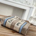 「#4851」Chloe Woody linen pure cotton canvas and glossy crust, blue casual bag Small: 26.5*20*8cm