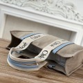 「#4852」Chloe Woody linen pure cotton canvas and glossy small dough, blue casual bag Medium size: 37*26*12cm