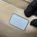 「#4852」Chloe Woody linen pure cotton canvas and glossy small dough, blue casual bag Medium size: 37*26*12cm