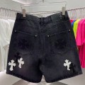 「#4866」Chrome Hearts Limited Edition Colorblock Washed Denim Shorts