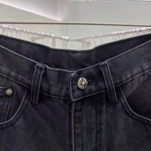 「#4866」Chrome Hearts Limited Edition Colorblock Washed Denim Shorts