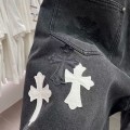 「#4866」Chrome Hearts Limited Edition Colorblock Washed Denim Shorts