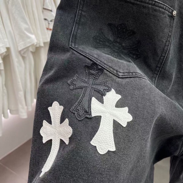 Chrome Hearts Limited Edition Colorblock Washed Denim Shorts
