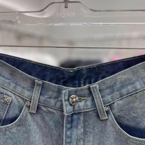 「#4868」Chrome Hearts Limited Edition Colorblock Washed Denim Shorts