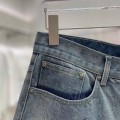 「#4868」Chrome Hearts Limited Edition Colorblock Washed Denim Shorts