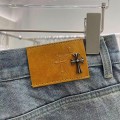 「#4868」Chrome Hearts Limited Edition Colorblock Washed Denim Shorts