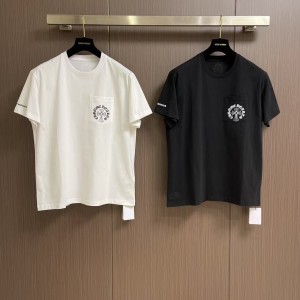 「#4875」Chrome Hearts 2025 early spring new style pocket horseshoe print short sleeves