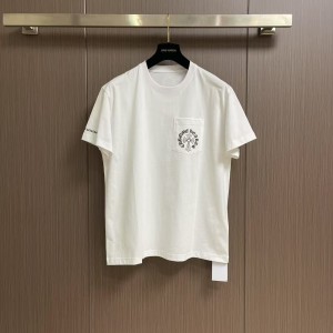 「#4875」Chrome Hearts 2025 early spring new style pocket horseshoe print short sleeves