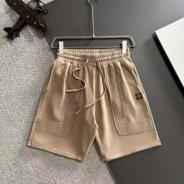 「#4923」Stone Island 2025 Spring and Summer New Elastic Band Casual Washed Loose Shorts