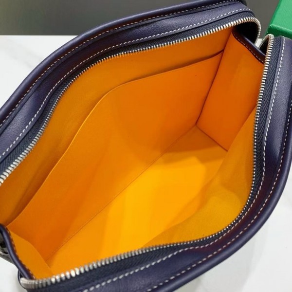 Goyard imported cowhide with canvas large toilet bag, size: 30*23*8cm