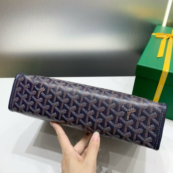 Goyard imported cowhide with canvas large toilet bag, size: 30*23*8cm