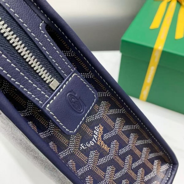 Goyard imported cowhide with canvas large toilet bag, size: 30*23*8cm