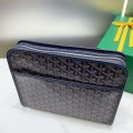 「#4940」Goyard imported cowhide with canvas large toilet bag, size: 30*23*8cm