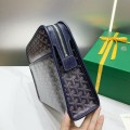 「#4941」Goyard imported cowhide with canvas large toilet bag, size: 30*23*8cm