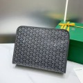 「#4941」Goyard imported cowhide with canvas large toilet bag, size: 30*23*8cm