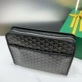 「#4942」Goyard imported cowhide with canvas large toilet bag, size: 30*23*8cm