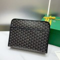 「#4942」Goyard imported cowhide with canvas large toilet bag, size: 30*23*8cm