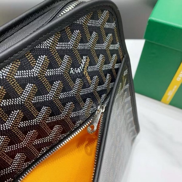 Goyard imported cowhide with canvas large toilet bag, size: 30*23*8cm