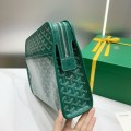 「#4943」Goyard imported cowhide with canvas large toilet bag, size: 30*23*8cm